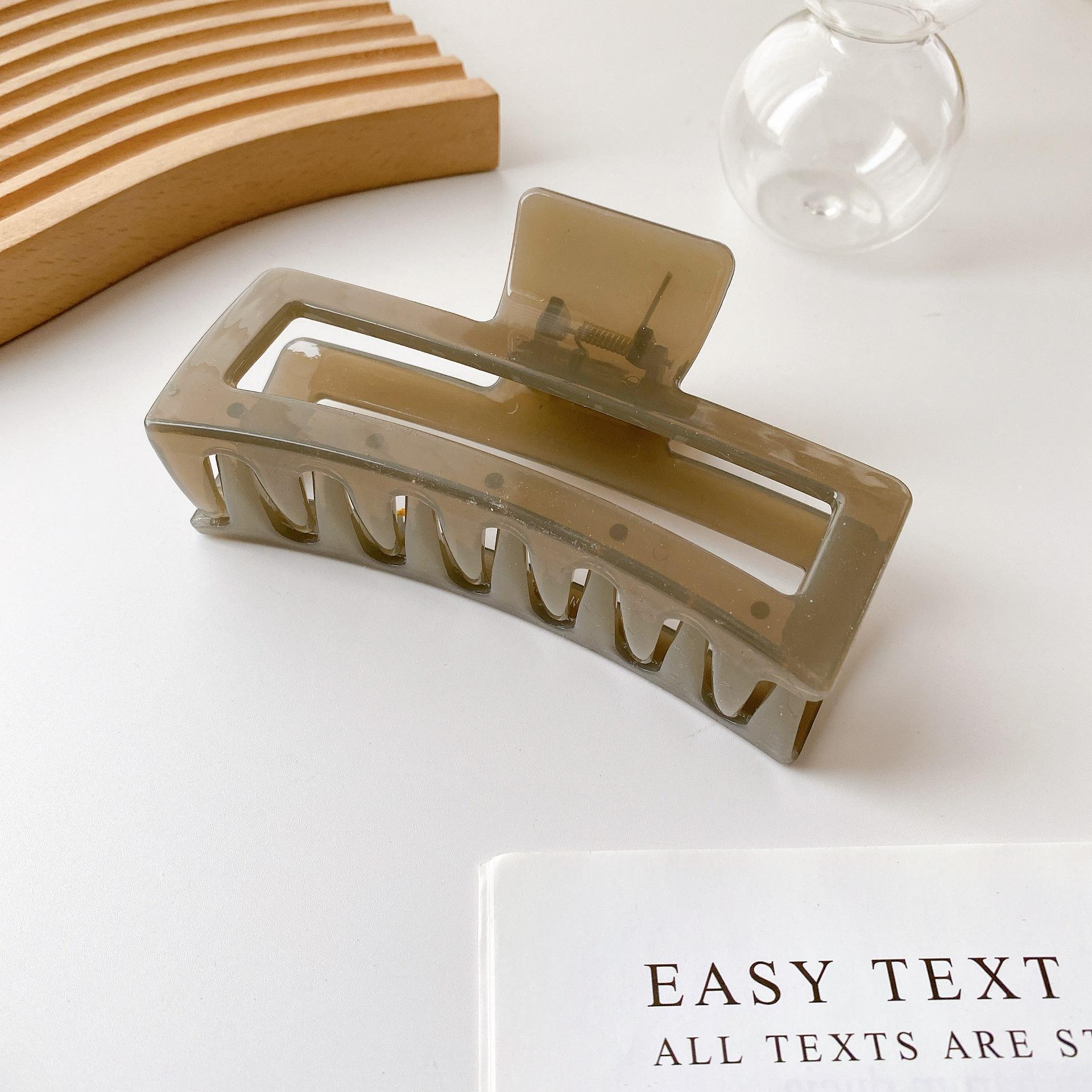 

Elegant Vintage 13cm Hair Claw Clip For Women Retro Aesthetic Accessory In Colors Multiple SquareLight Gray