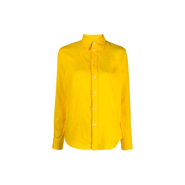 Polo Ralph Lauren Embroidered Logo Pattern Loose Long Sleeve Shirt Women Shirts Yellow 211827658-002