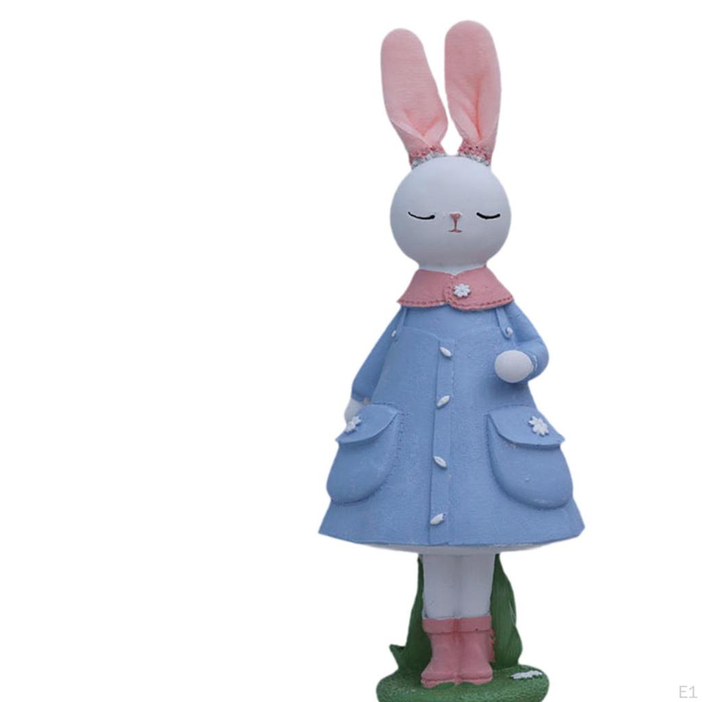 Easter Bunny Figure Statue Fine Workmanship Craft Creative Decor Sulpture for Festival