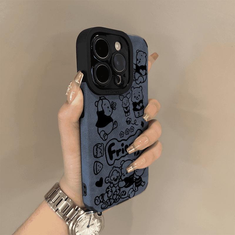 Winnie Bear Is Suitable for IPhone16ProMax IPhone Case Full Inclusive Anti Fur Soft Shell Anti Fall Anti Fing Fingerprint
