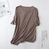 V-Neck Batwing Sleeve Women's Casual Solid T-Shirt - Spring/Summer Korean Plus Size