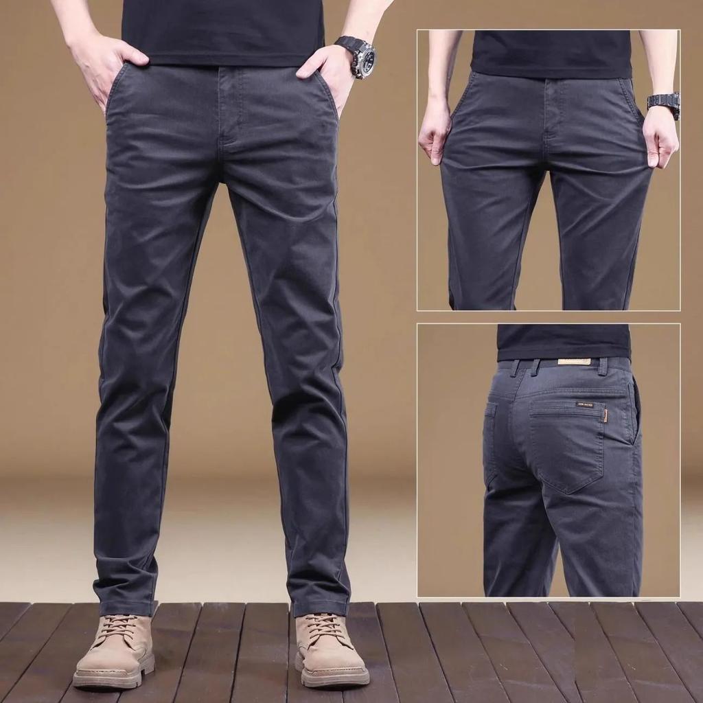 Sommer Dünne Baumwolle Herren Freizeit Hose Trendig Vielseitig Elastisch Leichte Business Hose Arbeit Formell Schlank Gerade Hose