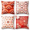 Luxury Home Pillowcase Square Red Geometric Pattern Decorative Office Decoration Cushion Cover