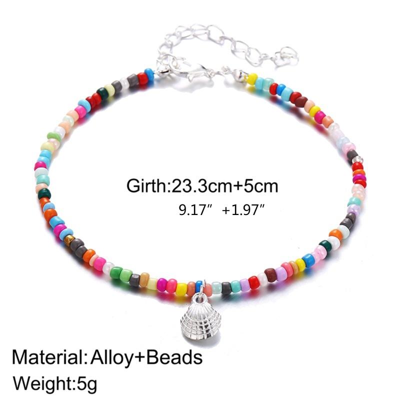 Adjustable Beaded Anklets Beach Ankle Bracelet Bohemian Colorful Beads Anklets Cute Women Girls Summer Foot Jewelry