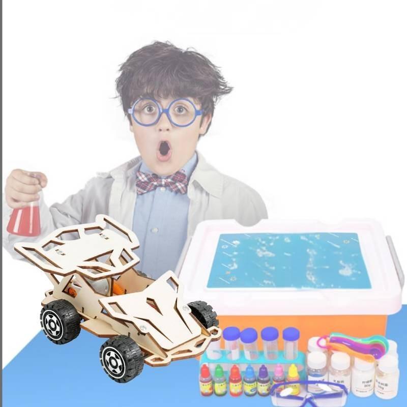 Kids Educational Science Diy Wooden Remote Control Car Model Kit Handmade Assembly Steam Toy
