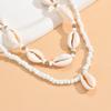 Double Layer Beach Seashell Choker Necklaces Bohemian Natural Shell Short Collar For Women Rope Chain Choker Accessories