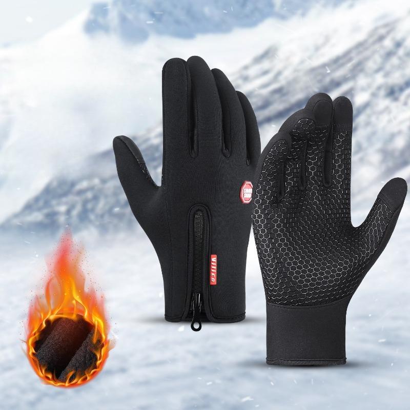 Fleece men's and women's ski cold-proof touch screen warm sports cycling non-slip full finger bicycle gloves