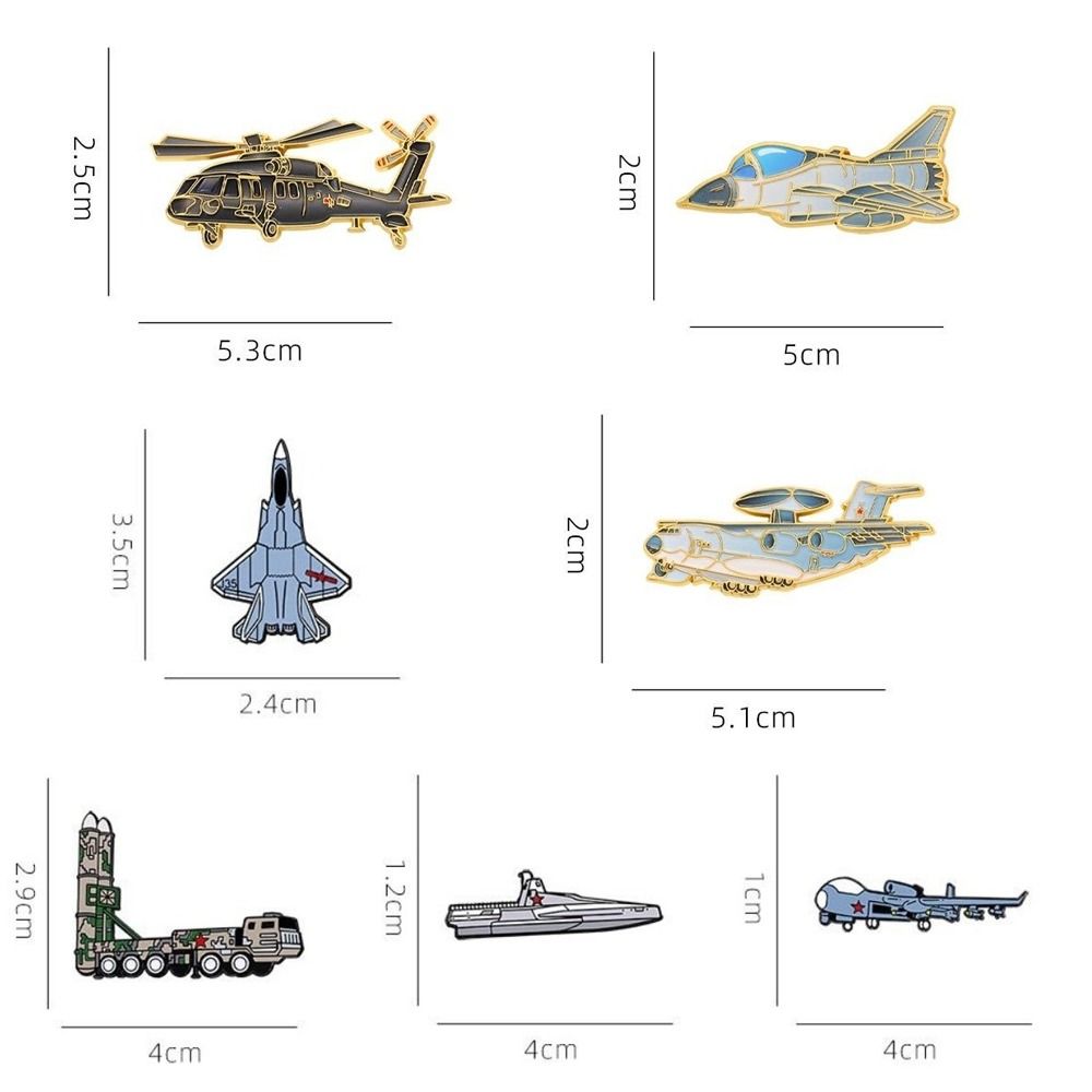 Metal Fighter Jet Lapel Pins Creative Cartoon Metal Badges Aviation Element Badge Bag Clothing Accessories