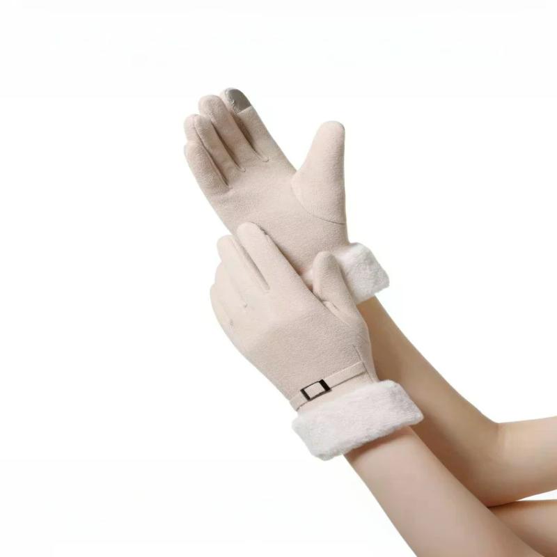Fashion Gloves Autumn Winter Cute Furry Warm Mitts Full Finger Mittens Women Outdoor Sport Female Gloves Touch Screen Gloves