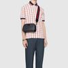 Gucci Vintage Logo Stripe Web Leather Logo Canvas And Leather Camera Bag Men Shoulder Bag Black Gray 574886-K5RLN-1095