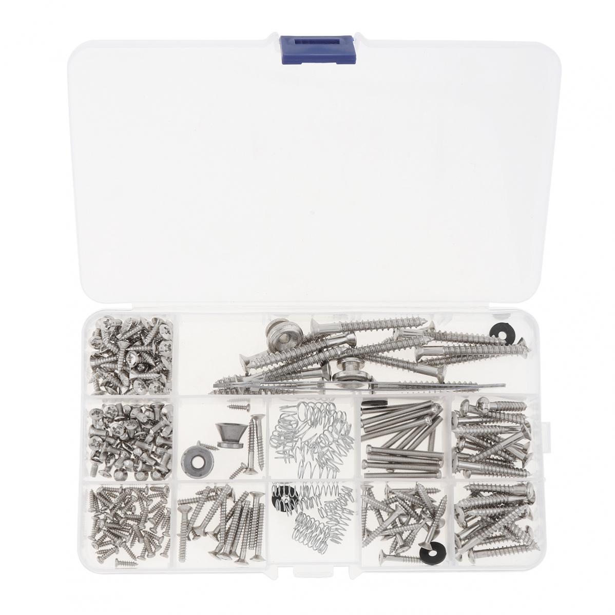 

Комплект винтов для гитары, 235 шт., пластина для моста, кольцо для звукоснимателя, винт для накладки, аксессуары, пригодные для ST TL, гитарный звукосниматель, мост серебряный