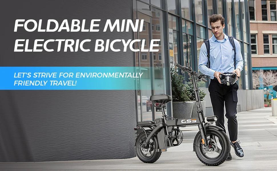 Neues E-Bike GS3 250W 48V 15AH Faltbares Elektrofahrrad Erwachsenen Reise Stadtpendler Elektrofahrrad 14*2.125 Zoll Reifen Mini E-Bike