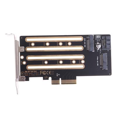 Nvme M.2 Ssd To Pcie 3.0 4.0 X4 Adapter Card Sata M.2 Ssd To Sata 2 In 1 Adapter Card