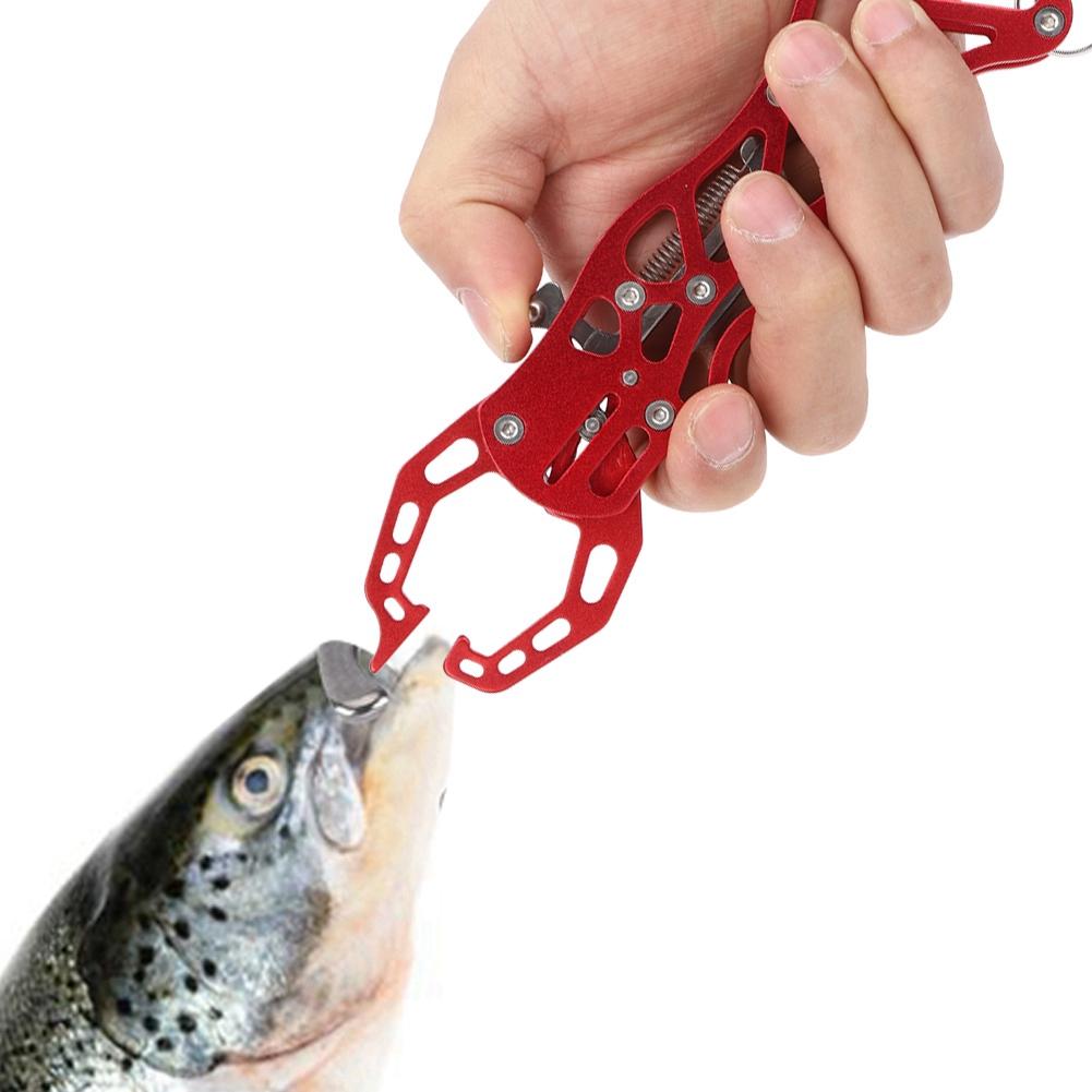 Aluminium Alloy Hollow Out Lure Fishing Pliers Fish Controller Tong Clamp Tool Red
