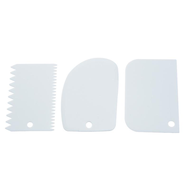 Three-Piece Plastic Cake and Dough Scraper Set