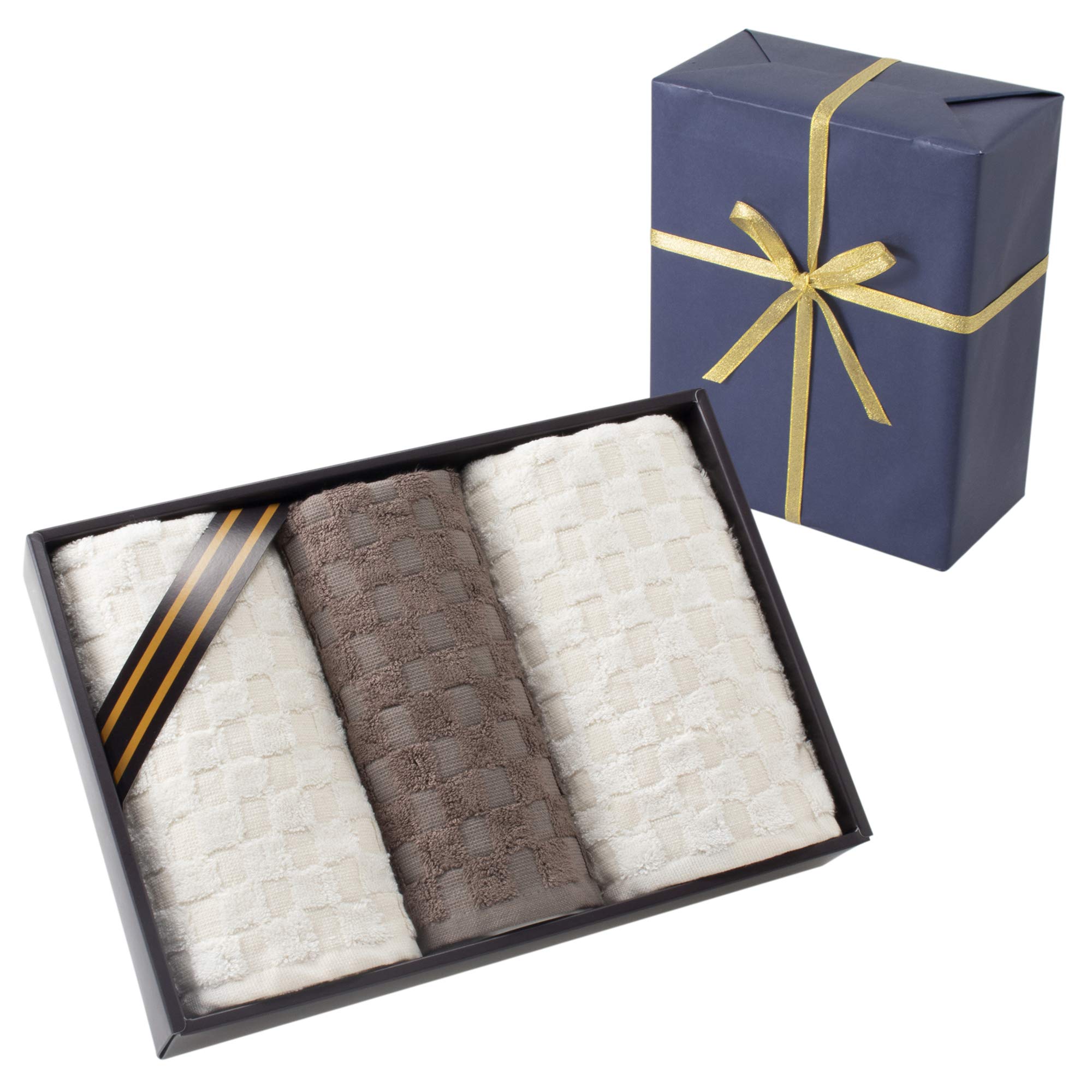 

with wrapping Towel gift set Face towel 34 x 80 wash towel 34 x 36 Bamboo square paper [Wrapped paper] (approx. cm), (approx. cm) (wrapping navy)