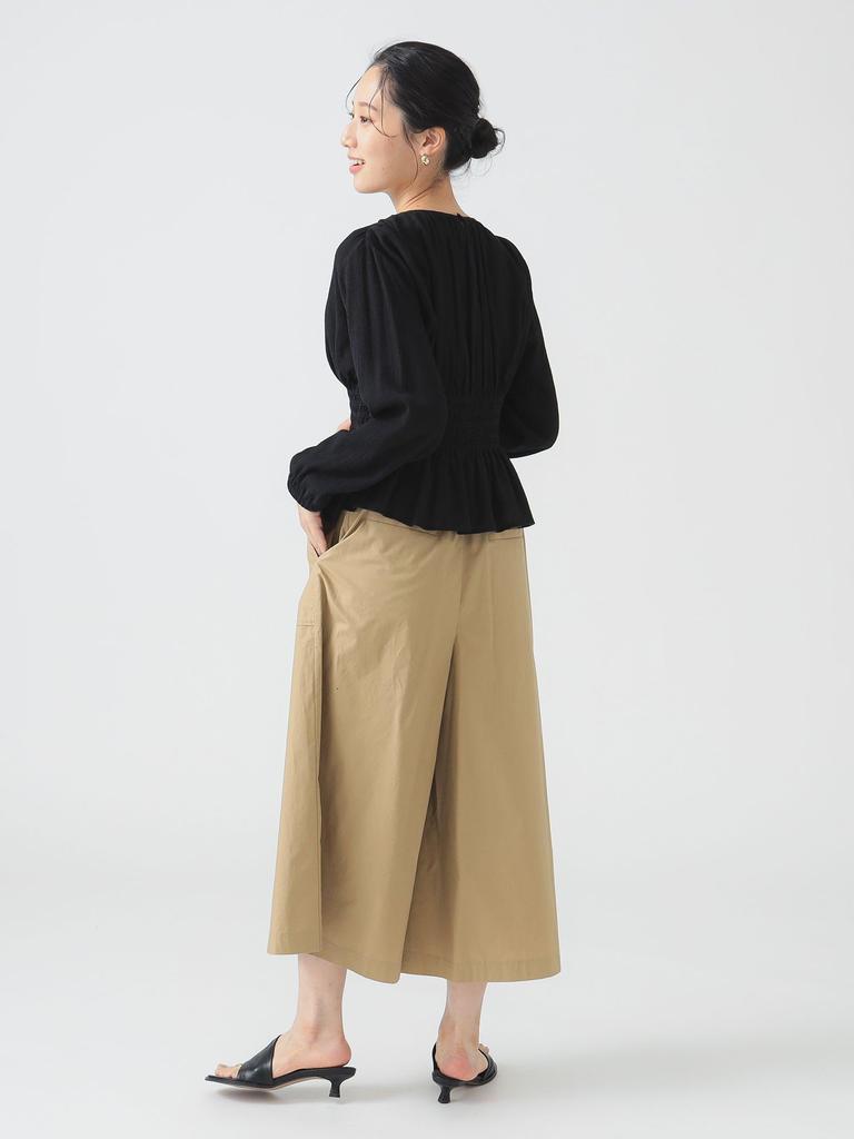 B:MING LIFE STORE by BEAMS Women's Shirred Blouse (S-M) Black