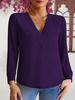 Elegant Vneck Longsleeve Womens Solid Top 2025 Autumnwinter Collection