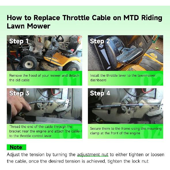 946-05098C Throttle Choke Cable Compatible With Cub Cad-Et XT1 LT50 LT46 GT50 GT54 XT2 LX46 LX50 Craftsman MTD Riding Lawn Mower, 746-05098C Control