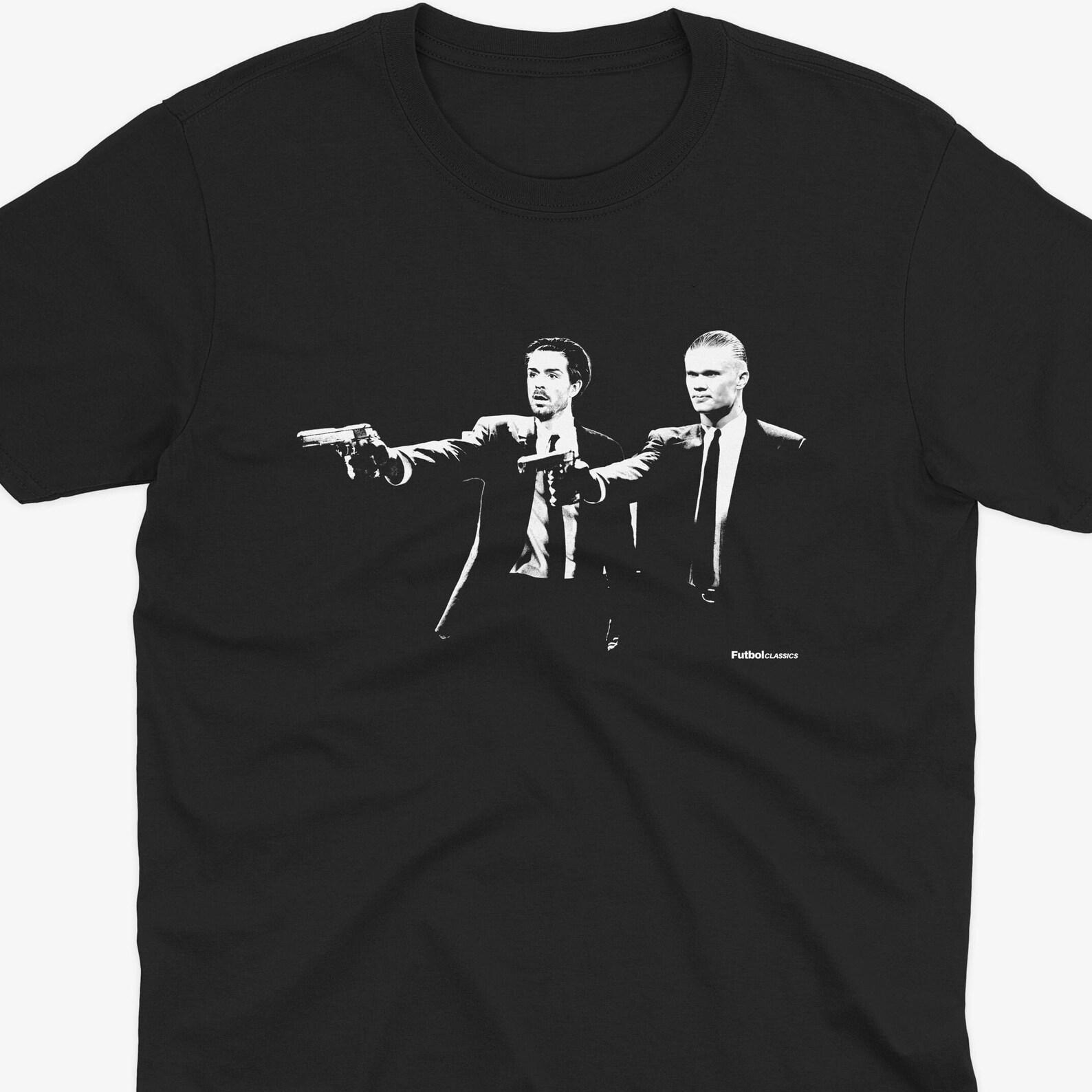 Jack Grealish & Erling Haaland Pulp Fiction Style T Shirt | Man City T Shirt | Man City Fan | Man City Gift S
