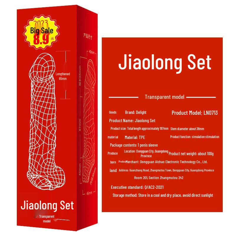 Pleasing Play Crystal Wolf Tooth Sleeve Glans Ring with Exploding Trendy Design