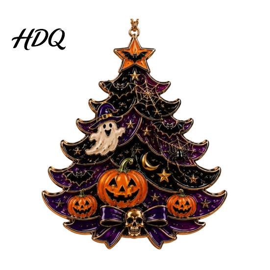 Durable Acrylic Event Decorations Halloween Tree Hanging Ornament Pumpkin Ghost Skull Seasonal Decor Spooky Pendant for Party Home Festive