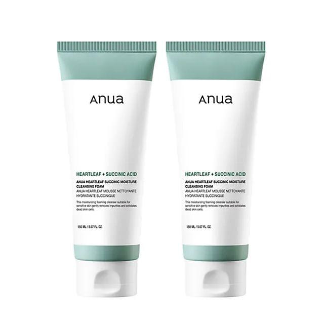 Anua - Heartleaf Succinic Moisture Cleansing Foam Bundle Set 2 pcs