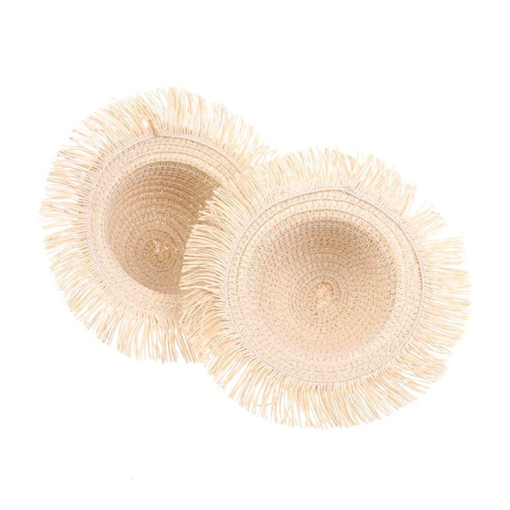 New Daisy Doll Straw Hat Handmade Design Miniature Size Dollhouse Hat DIY Sun Protection Doll House Miniature Doll Accessories