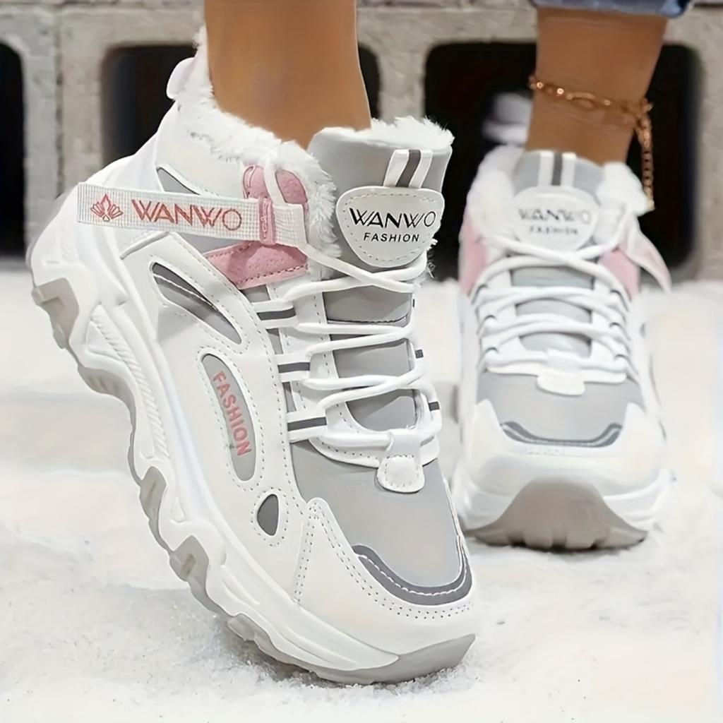 Thick and Height Increasing Women's Snow Boots for Autumn and Winter, Warm and Short Boots, Fashionable and Versatile Casual Sports Shoes