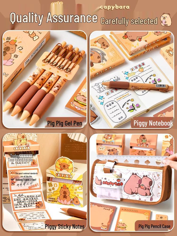 Capybara School Stationery Set: Large Capacity Planner & Supplies Gift Box for Students