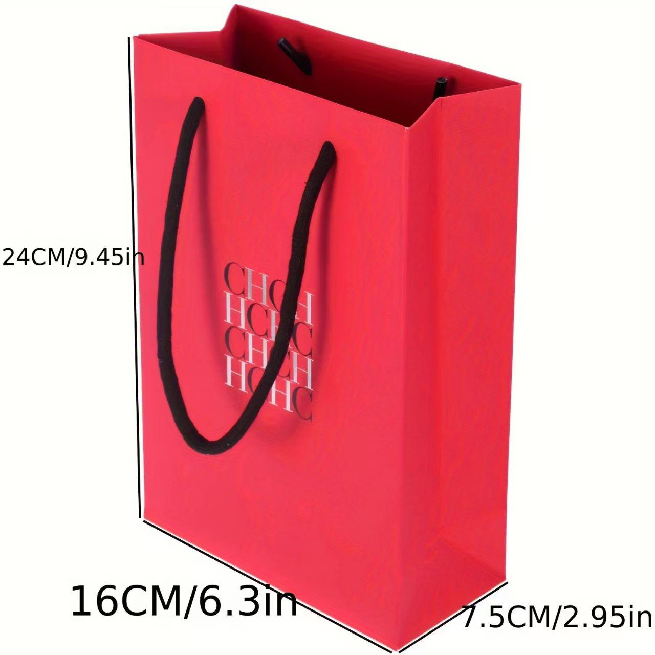 CHHC 5-Piece Elegant Red Gift Bag Set: Versatile, Sturdy, and Perfect for High-End Gift Wrapping.