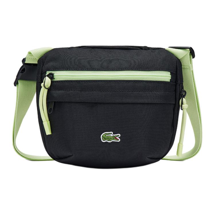 Lacoste Fashion Minimalist Water Bottle Design Fabric Crossbody Bag Regular Couple Style Unisex bags Black NU5349NZ-T54 Black