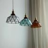 Nordic Retro Glass Pendant Light Green Hanging Lamp Living Room Decor Luminaire Hall Bedroom Dining Room Indoor Fixture Lustre