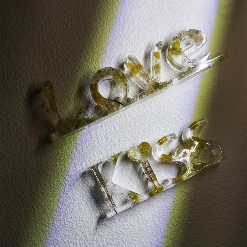 Letters Resin Mold DIY Crafts Epoxy Casting Molds Kiss Love Silicone Mould Home Decorations Handmade Valentines Day Gift