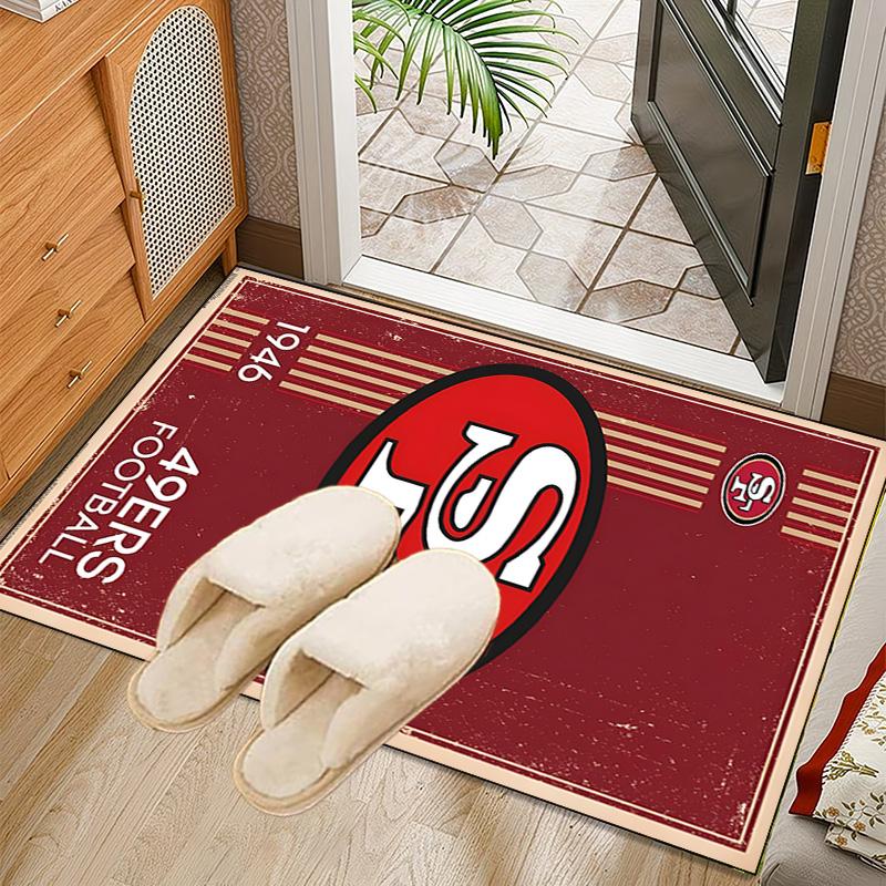 Vintage 49ers Football Teppich Büro Teppich Rutschfeste Matte, Stuhlmatte Bodenbelag für Gaming, Schlafzimmer, Wohnzimmer, Heimdekoration Weihnachtsgeschenk