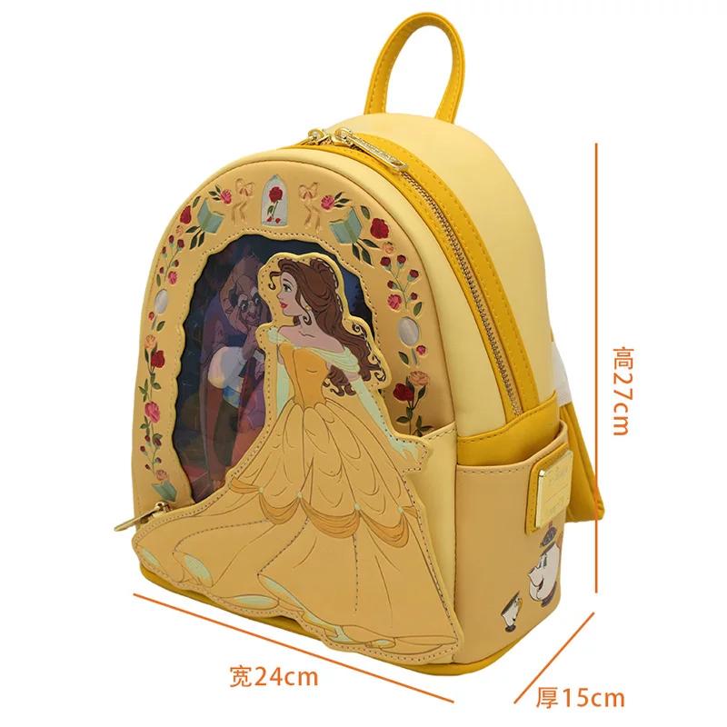 Anime Loungefly Beauty And The Beast Movie Series Figure Belle Small Storage Backpack Fashion Item Travel Essentials Toys Present