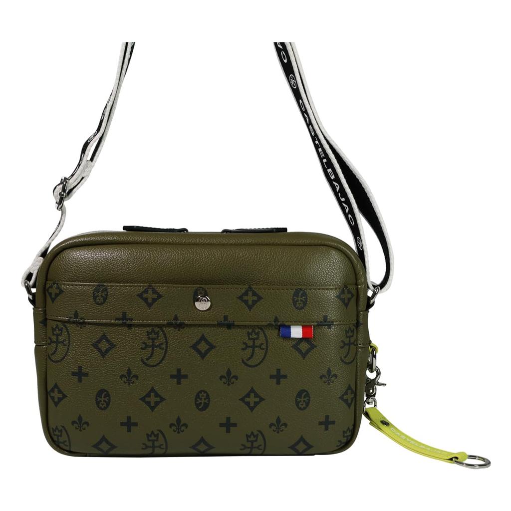 CASTELBAJAC Sasha Print Schultertasche mit Riemen und Schlüssel 048122 Herren All-Over Tasche, 31, Weiß, Horizontal, Lässig, Ring,