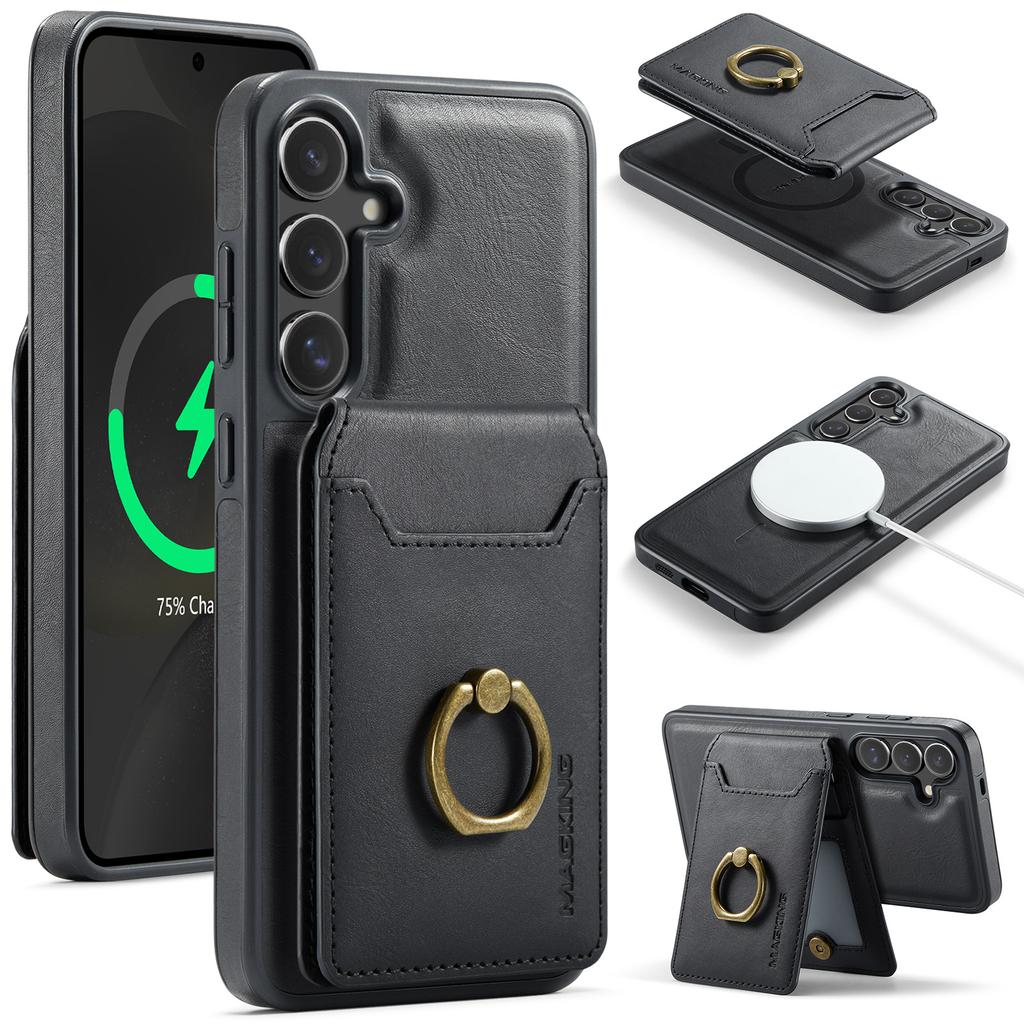 MAGKING seria K1 Dla Samsung Galaxy S26+ Magnetyczne Etui PC + TPU + PU Pokrowiec na Telefon z Uchwytem na Karty