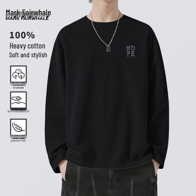 Mark Fairwhale Men's Pure Cotton Loose Fit Long Sleeve T-shirt