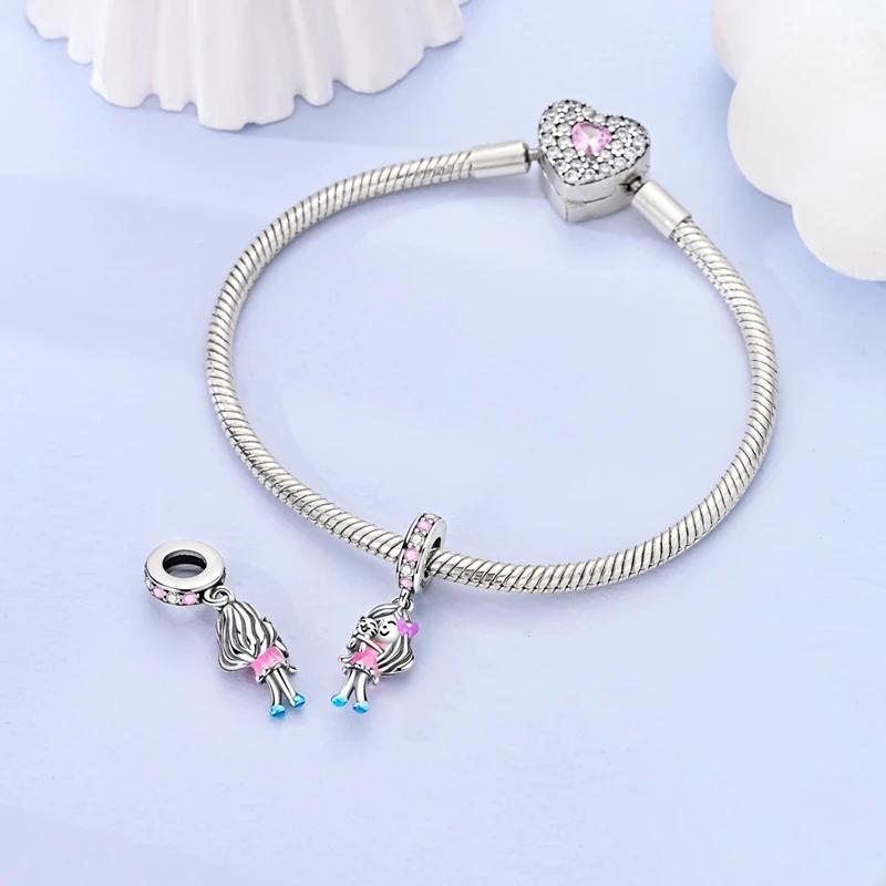 Authentic Charm Bead Charms Copper Cute Little Girl With Cat Bead Charms Compatible With Charm Bead Charms Plata Bracelets Ideal For Women Women Jewel