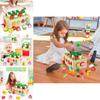 Colorful Educational Wooden Farm Fishing Shape Matching Car Toys For Kids