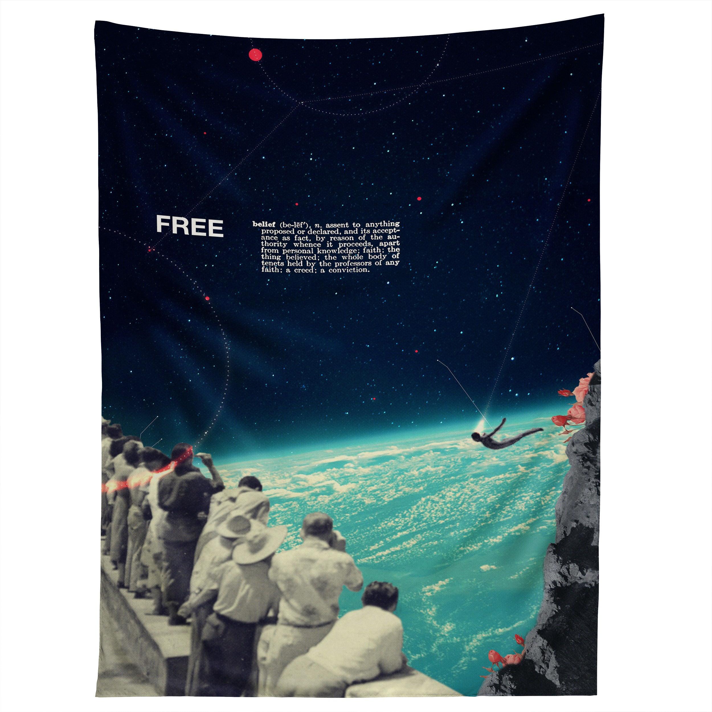 FREE BY FRANK MOTH tapestry 75x100