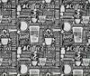 oneOone Cotton Flex Black Fabric Nostalgia Coffee Sewing Fabric By The Yard Printed Diy Clothing Sewing Supplies 40 Inch