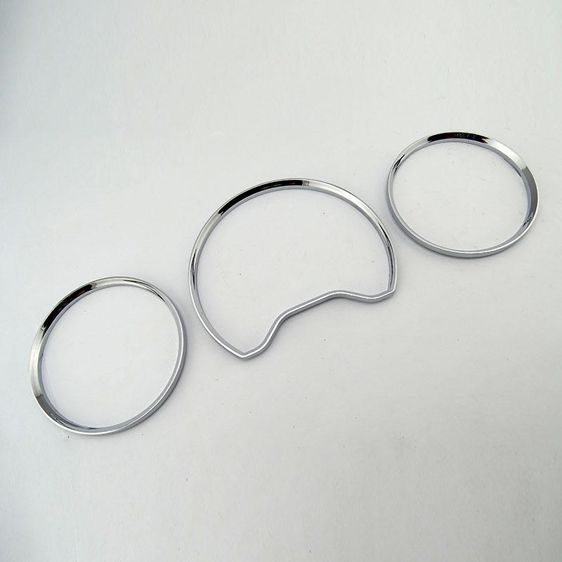 3pcs ABS Chrome Gauge Cluster Rings & Dashboard Bezels for Mercedes-Benz W210 W202 W208 1996-1999 Interior Trim
