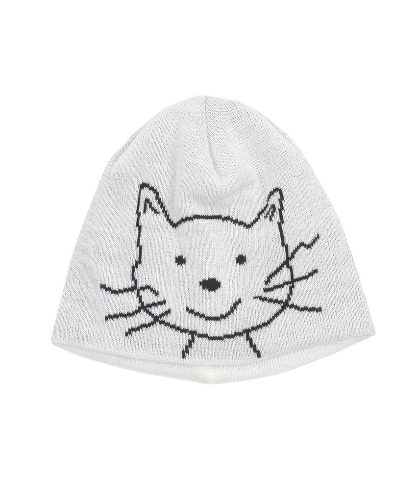 Eolaiteuaenggeul Cat Face Beanie (White)