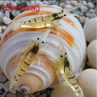 10Pcs New Creative Biomimetic Shrimp Fake Bait Sea Fishing Hook Worm Silicone Prawn Lure