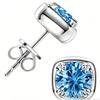6.5mm 925 Sterling Silver Moissanite Stud Earrings For Women Simple Fashion Versatile Square Cut D VVS1 Exquisite Jewelry