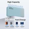 NOBIS 45W Power Bank 20000Mah Slim Portable Smart Led Display Power Banks With Cable