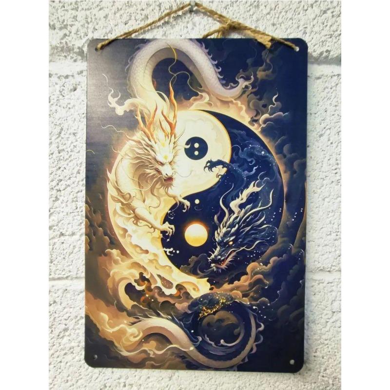 Dragon Metal Wall Art, Mythological Creature Decor Sign