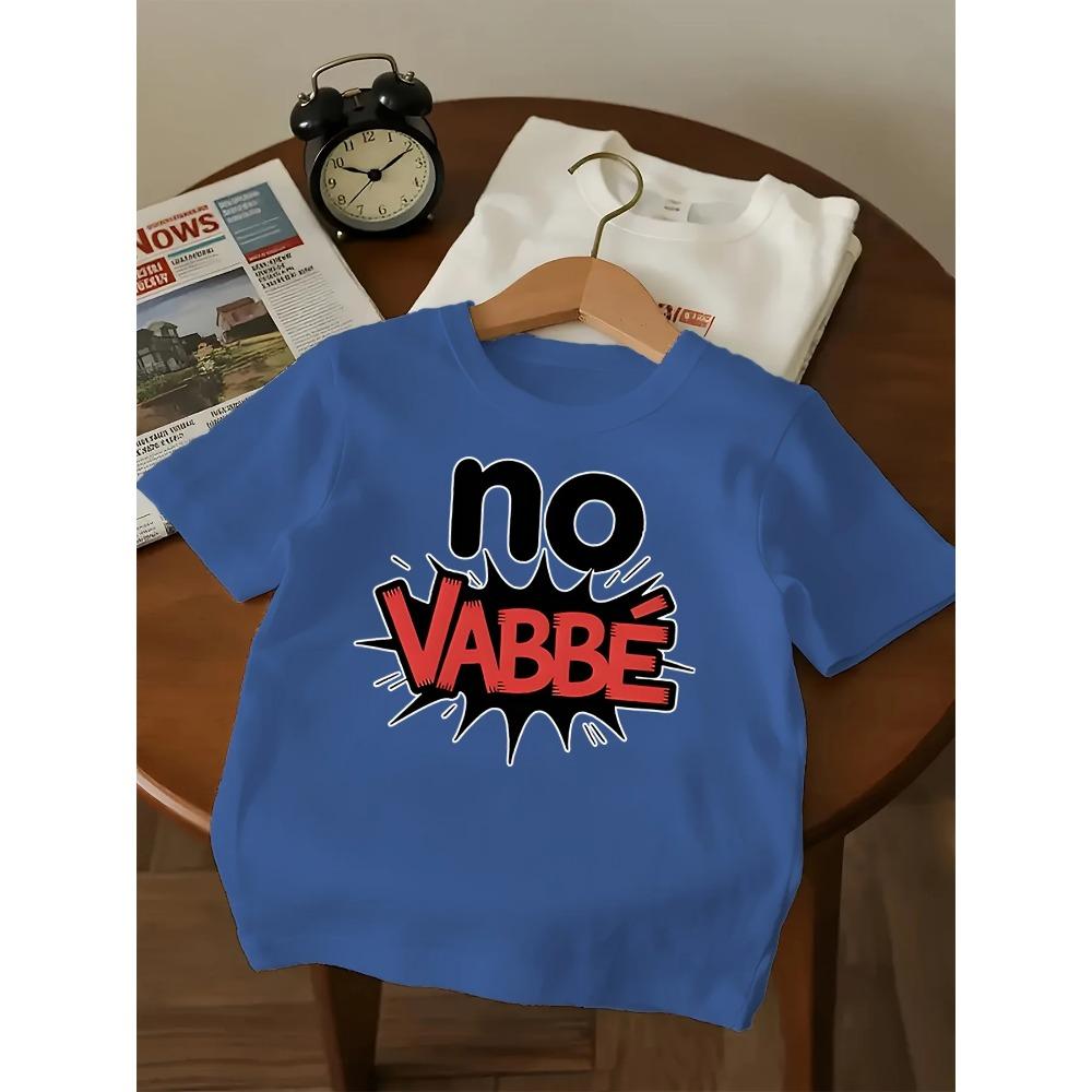 NO VABBE Kids' T-shirt Fun Cat Print Casual Sitting Short Sleeve Parent-Child Matching Clothes for Children